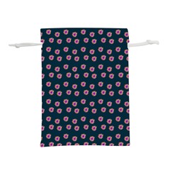 Peach Purple Daisy Flower Teal Lightweight Drawstring Pouch (L)