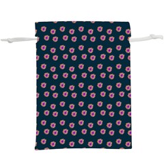 Peach Purple Daisy Flower Teal  Lightweight Drawstring Pouch (XL)