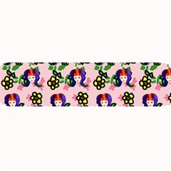 60s Girl Pink Floral Daisy Large Bar Mats by snowwhitegirl