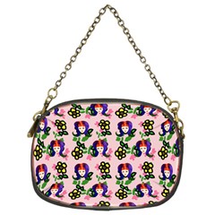 60s Girl Pink Floral Daisy Chain Purse (two Sides) by snowwhitegirl