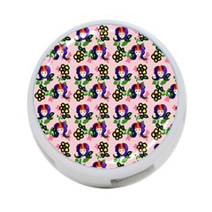 60s Girl Pink Floral Daisy 4-port Usb Hub (two Sides) by snowwhitegirl