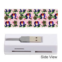 60s Girl Pink Floral Daisy Memory Card Reader (stick) by snowwhitegirl