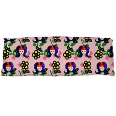 60s Girl Pink Floral Daisy Body Pillow Case Dakimakura (two Sides) by snowwhitegirl