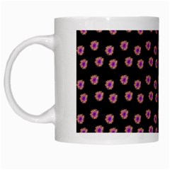 Peach Purple Daisy Flower Black White Mugs by snowwhitegirl