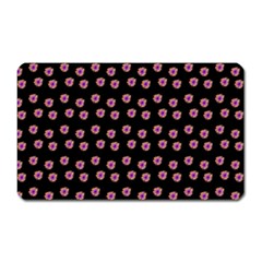 Peach Purple Daisy Flower Black Magnet (rectangular) by snowwhitegirl