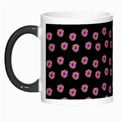 Peach Purple Daisy Flower Black Morph Mugs by snowwhitegirl