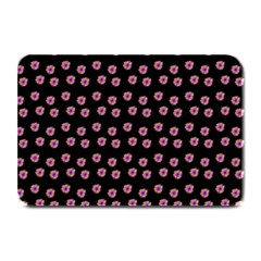 Peach Purple Daisy Flower Black Plate Mats by snowwhitegirl