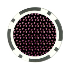 Peach Purple Daisy Flower Black Poker Chip Card Guard by snowwhitegirl