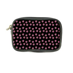 Peach Purple Daisy Flower Black Coin Purse by snowwhitegirl