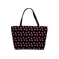 Peach Purple Daisy Flower Black Classic Shoulder Handbag by snowwhitegirl