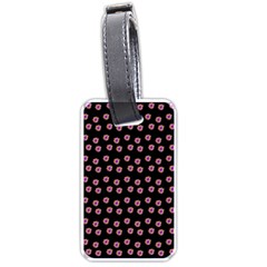 Peach Purple Daisy Flower Black Luggage Tag (one Side) by snowwhitegirl