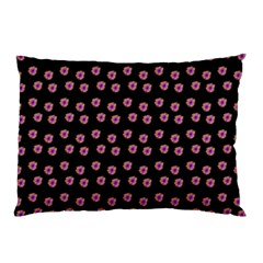 Peach Purple Daisy Flower Black Pillow Case (two Sides) by snowwhitegirl