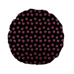 Peach Purple Daisy Flower Black Standard 15  Premium Round Cushions Front