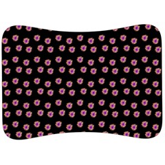 Peach Purple Daisy Flower Black Velour Seat Head Rest Cushion