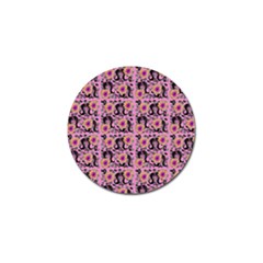 60s Girl Floral Pink Golf Ball Marker (4 Pack) by snowwhitegirl