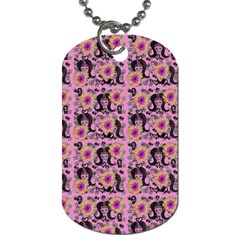 60s Girl Floral Pink Dog Tag (two Sides) by snowwhitegirl