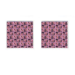 60s Girl Floral Pink Cufflinks (square) by snowwhitegirl