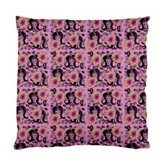 60s Girl Floral Pink Standard Cushion Case (two Sides) by snowwhitegirl