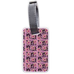 60s Girl Floral Pink Luggage Tag (one Side) by snowwhitegirl