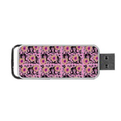 60s Girl Floral Pink Portable Usb Flash (two Sides) by snowwhitegirl