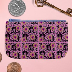 60s Girl Floral Pink Large Coin Purse by snowwhitegirl