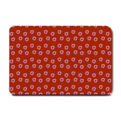 Peach Purple Daisy Flower Red Small Doormat  by snowwhitegirl