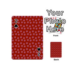 Peach Purple Daisy Flower Red Playing Cards 54 Designs (mini) by snowwhitegirl