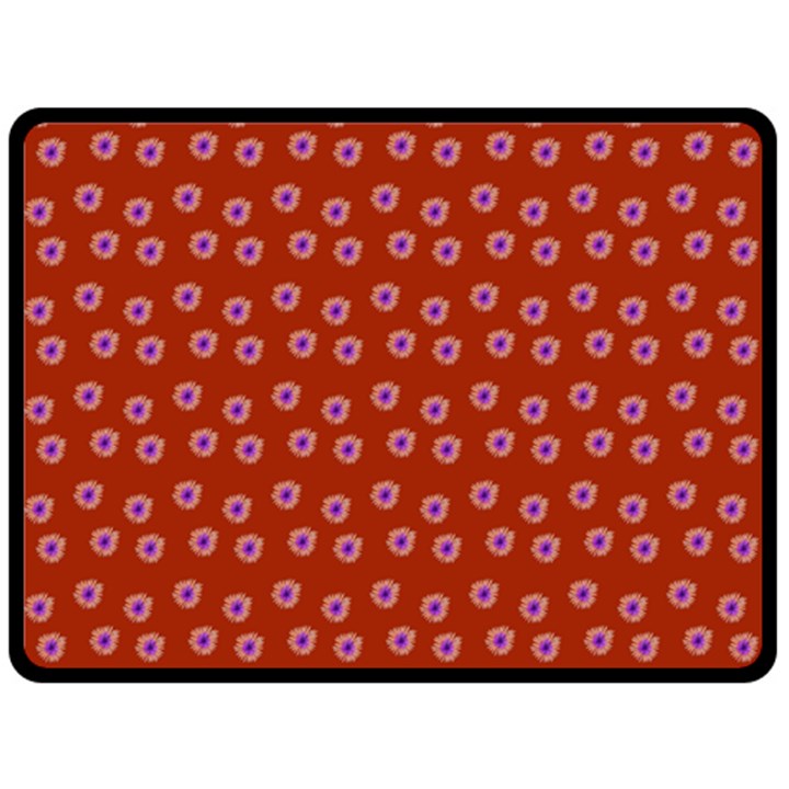 Peach Purple Daisy Flower Red Double Sided Fleece Blanket (Large) 