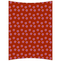 Peach Purple Daisy Flower Red Back Support Cushion by snowwhitegirl