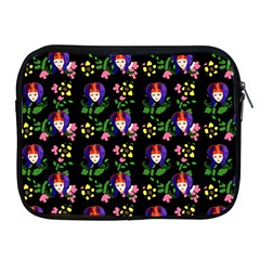 60s Girl Floral Daisy Black Apple Ipad 2/3/4 Zipper Cases by snowwhitegirl