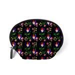 60s Girl Floral Daisy Black Accessory Pouch (Small) Back