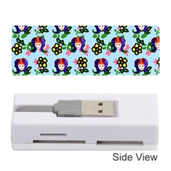 60s Girl Light Blue Floral Daisy Memory Card Reader (stick) by snowwhitegirl