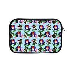 60s Girl Light Blue Floral Daisy Apple Macbook Pro 13  Zipper Case by snowwhitegirl