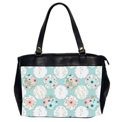 Floral Work Oversize Office Handbag (2 Sides) by designsbymallika