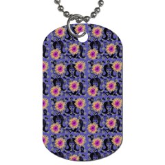 60s Girl Floral Blue Dog Tag (two Sides) by snowwhitegirl