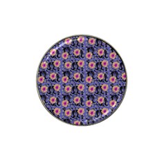 60s Girl Floral Blue Hat Clip Ball Marker (4 Pack) by snowwhitegirl