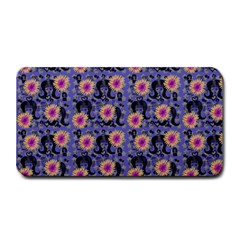 60s Girl Floral Blue Medium Bar Mats by snowwhitegirl