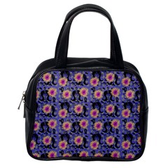 60s Girl Floral Blue Classic Handbag (one Side) by snowwhitegirl