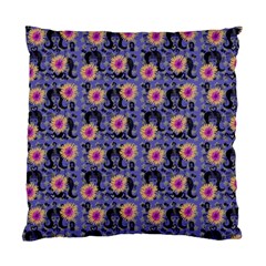 60s Girl Floral Blue Standard Cushion Case (one Side) by snowwhitegirl