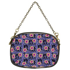 60s Girl Floral Blue Chain Purse (two Sides) by snowwhitegirl