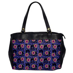 60s Girl Floral Blue Oversize Office Handbag by snowwhitegirl