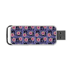 60s Girl Floral Blue Portable Usb Flash (one Side) by snowwhitegirl