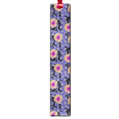 60s Girl Floral Blue Large Book Marks by snowwhitegirl