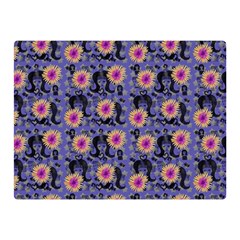 60s Girl Floral Blue Double Sided Flano Blanket (mini)  by snowwhitegirl