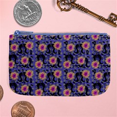 60s Girl Floral Blue Large Coin Purse by snowwhitegirl