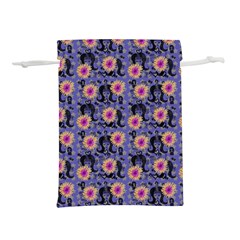 60s Girl Floral Blue Lightweight Drawstring Pouch (m) by snowwhitegirl