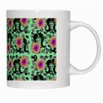 60s Girl Floral Green White Mugs Right