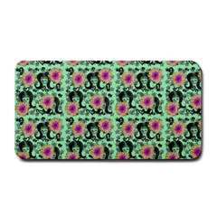 60s Girl Floral Green Medium Bar Mats by snowwhitegirl