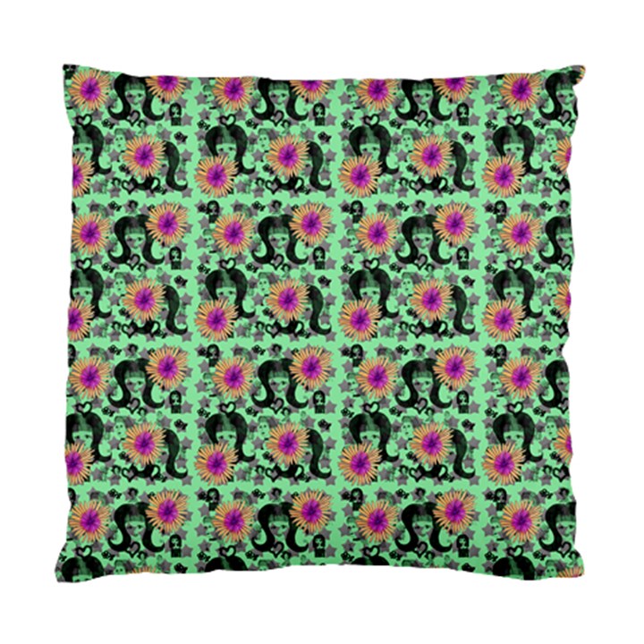 60s Girl Floral Green Standard Cushion Case (One Side)