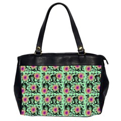 60s Girl Floral Green Oversize Office Handbag (2 Sides) by snowwhitegirl